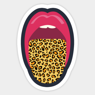 Red Lips Leopard Tongue Sticker